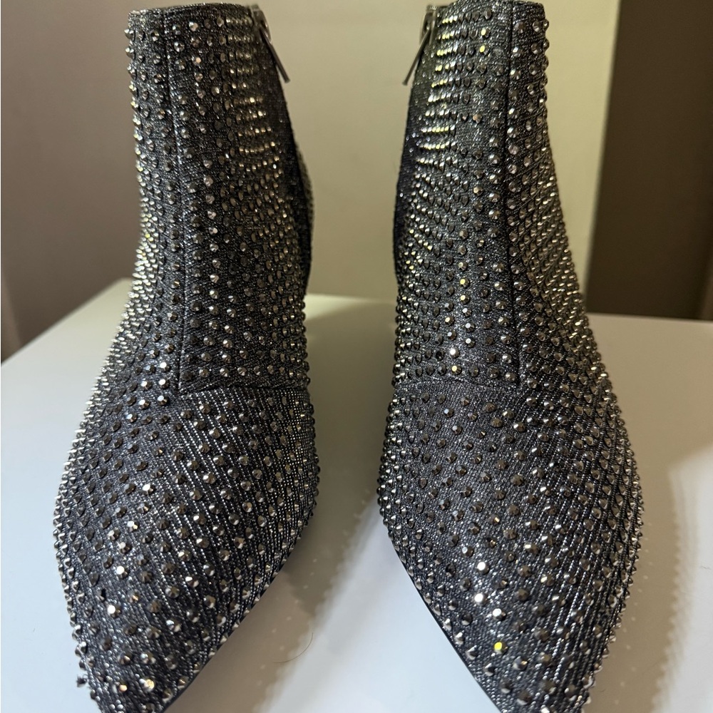 Design Lab Lord & Taylor Silver Rhinestone Ankle Booties - Picture 3 of 9